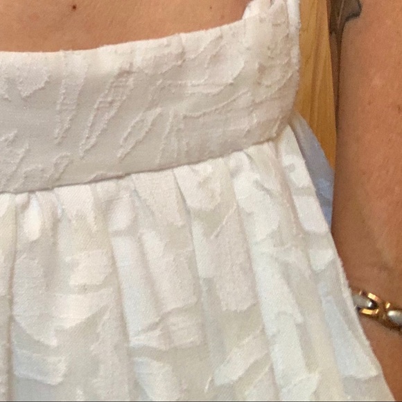 J Crew Full Knee Length Skirt White Burnout - Picture 5 of 7